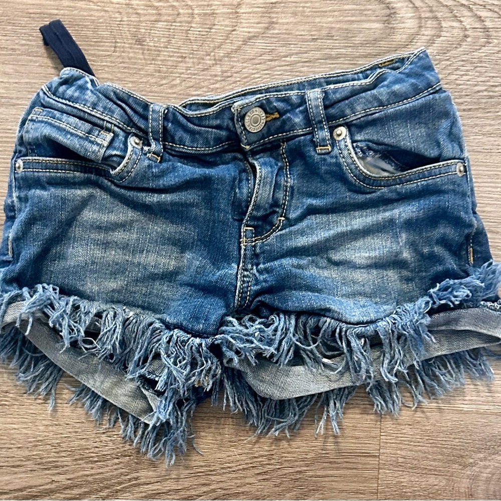 Levi's Blue Frayed Denim Kids Shorts